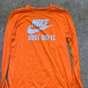 Orange Nike Dri-Fit Long sleeve shirt